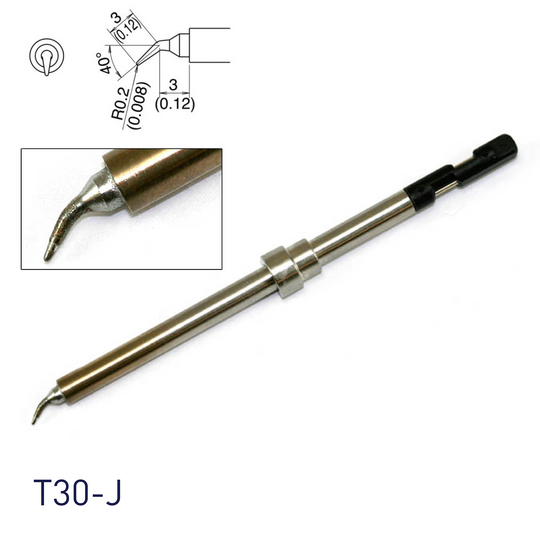 Hakko FM2032 micro soldering iron replacement tips T30-J with N2 soldering option available bent I shape