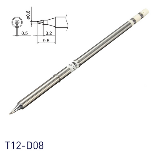 Hakko T12-D08 Soldering Iron Tips for soldering station FM202, FM203, FM204, FM206, FM950, FX951, FX952 and soldering iron FM2027, FM2028