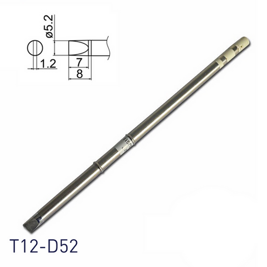 Hakko T12-D52 Soldering Iron Tips for soldering station FM202, FM203, FM204, FM206, FM950, FX951, FX952 and soldering iron FM2027, FM2028